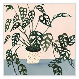 Wall print  Little Monstera in Point Pot - Victoria Borges