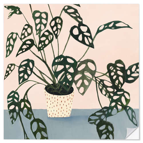 Adesivo murale Little Monstera in Point Pot