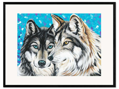 Impresión de arte enmarcada Lobo gris