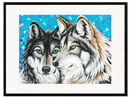 Impression artistique encadrée Loup gris I