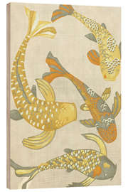 Wood print Golden Koi I