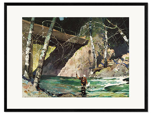 Framed art print Retreat for anglers