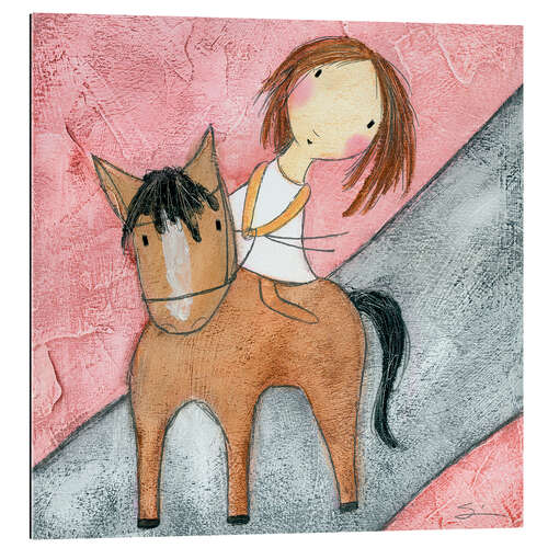 Quadro em plexi-alumínio Cavalo rosa