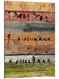 Magnettafel Vögel auf Holz I