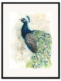 Gerahmter Kunstdruck Pfau-Porträt