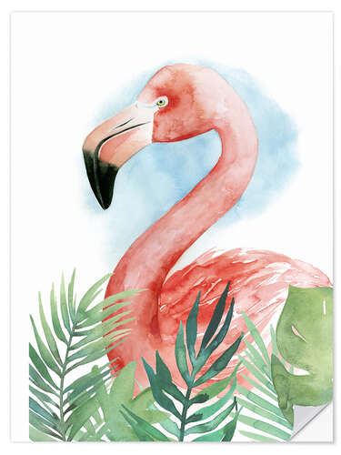 Självhäftande poster Flamingo Composition II