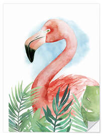 Muursticker Flamingo Composition II