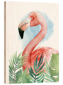 Wood print Flamingo Composition II