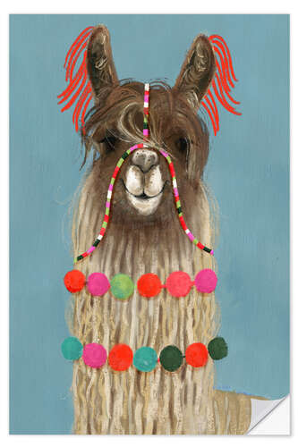 Selvklebende plakat Adorned Llama IV
