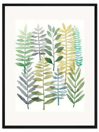 Gerahmter Kunstdruck Aquarell Botanik I