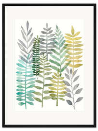 Gerahmter Kunstdruck Aquarell Botanik II