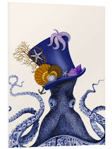 Foam board print Octopus with hat