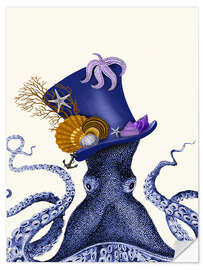 Naklejka na ścianę Octopus with hat