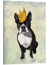 Alubild Boston Terrier mit Krone