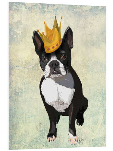 PVC print Boston Terrier with crown