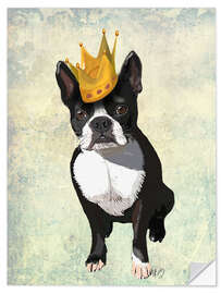 Selvklebende plakat Boston Terrier with crown