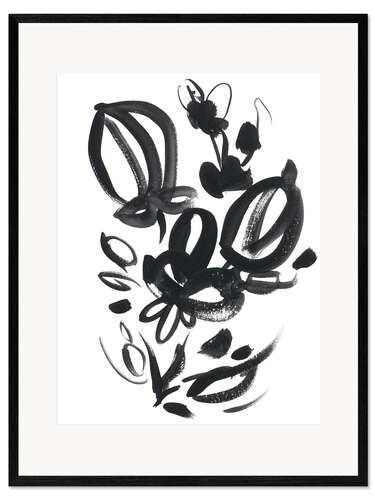 Impresión de arte enmarcada Caligrafía vegetal II