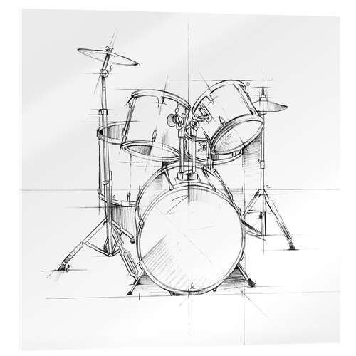 Cuadro de metacrilato Drum Sketch