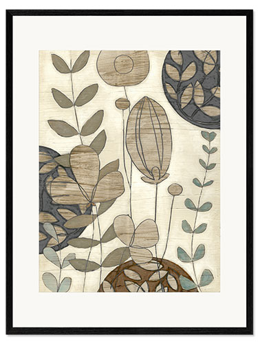 Gerahmter Kunstdruck Gartenkonturen I