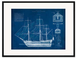 Gerahmter Kunstdruck Antiker Schiffsentwurf III