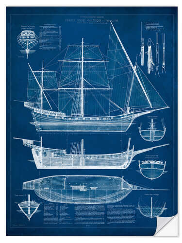 Wall sticker Antique Ship Blueprint I