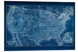 Foam board print US Map Blueprint