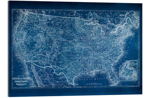 Gallery print US Map Blueprint