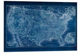 Magnettafel Amerika Blaupause