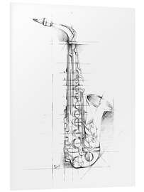 Foam board print Saxophone Sketch