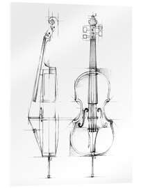 Akryylilasitaulu Cello Sketch