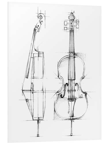 Foam board print Cello Sketch