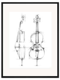 Gerahmter Kunstdruck Cello-Skizze