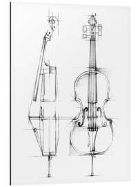 Magnettafel Cello-Skizze