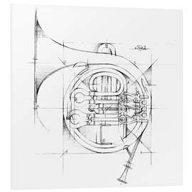 PVC-tavla French Horn Sketch