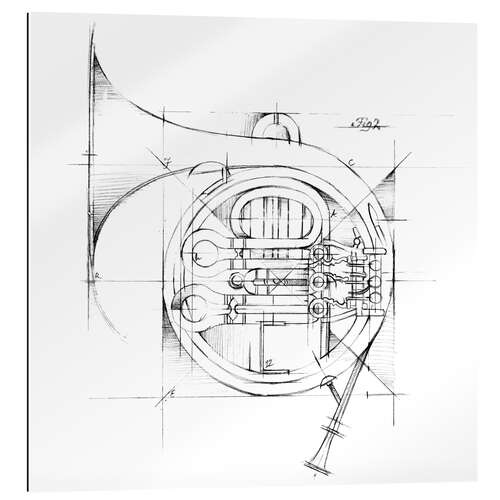 Gallery print French Horn Sketch