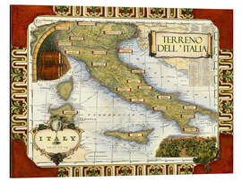 Magnettafel Weinkarte von Italien