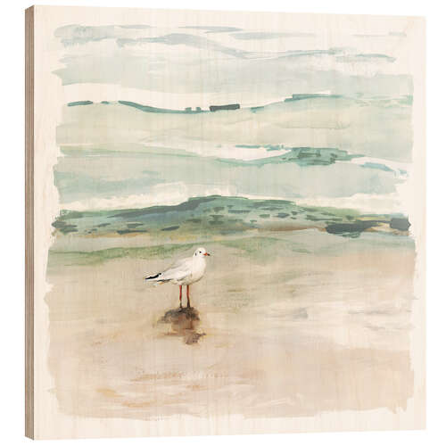 Hout print Seagull on the beach I