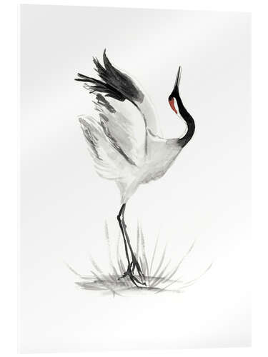 Acrylic print Japanese crane