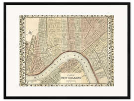 Framed art print Plan of New Orleans