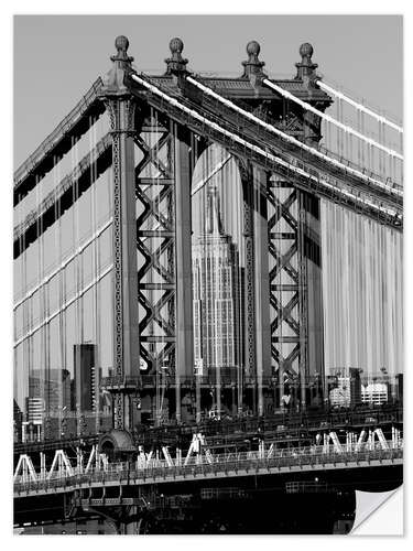 Selvklebende plakat Bridges of NYC I