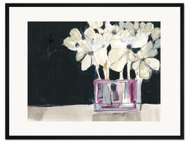 Gerahmter Kunstdruck Weiße Blumen I