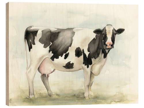 Wood print Milk cow