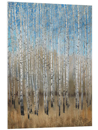 Foam board print Blue birches