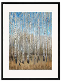 Gerahmter Kunstdruck Blaue Birken