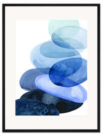 Gerahmter Kunstdruck Steine aus dem Flussbett I