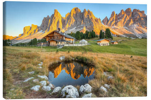 Canvas print Geisleralm in the Villnösser valley