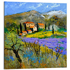 Aluminium print Landscape with lavender field