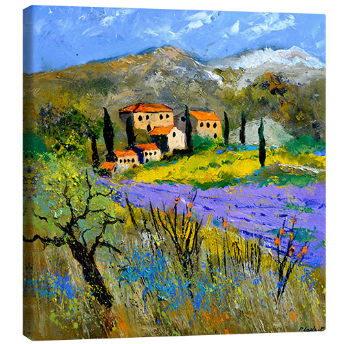 Tableau sur toile Paysage avec un champ de lavande
