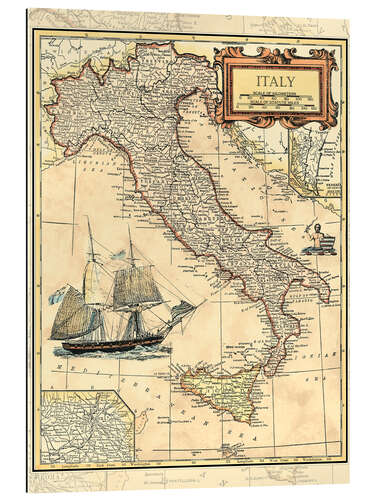 Galleritryck Italy Map