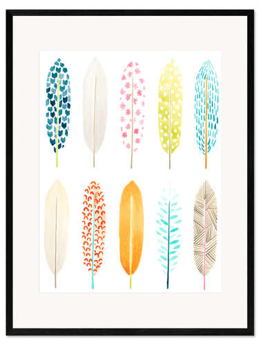 Innrammet kunsttrykk Feather Patterns
